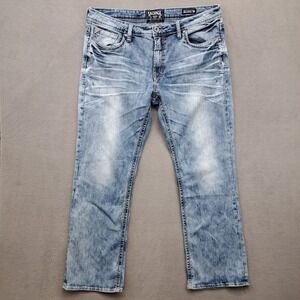 Salvage Mayhem Bootcut Jeans Mens 40x32 Light Wash Denim Buckle Exclusive